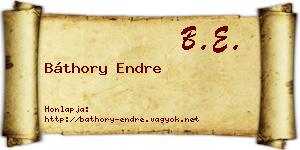 Báthory Endre névjegykártya